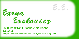 barna boskovicz business card